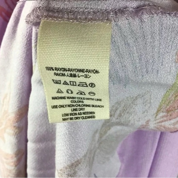 Free People Size Small Lilac Clear Skies Floral Cold Shoulder Tunic Mini Dress - Picture 5 of 6